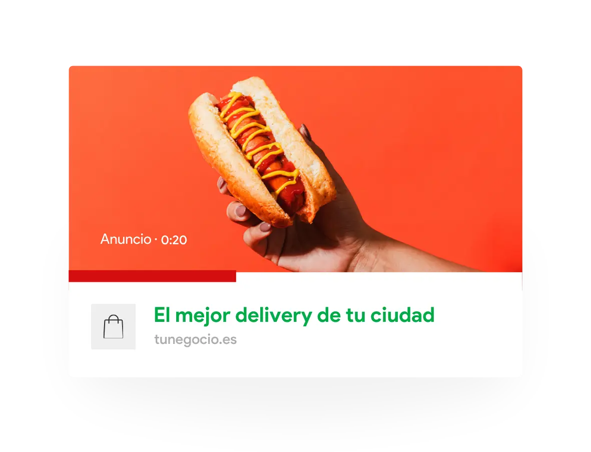 Mockup de anuncio de Vídeo de Google Ads en YouTube